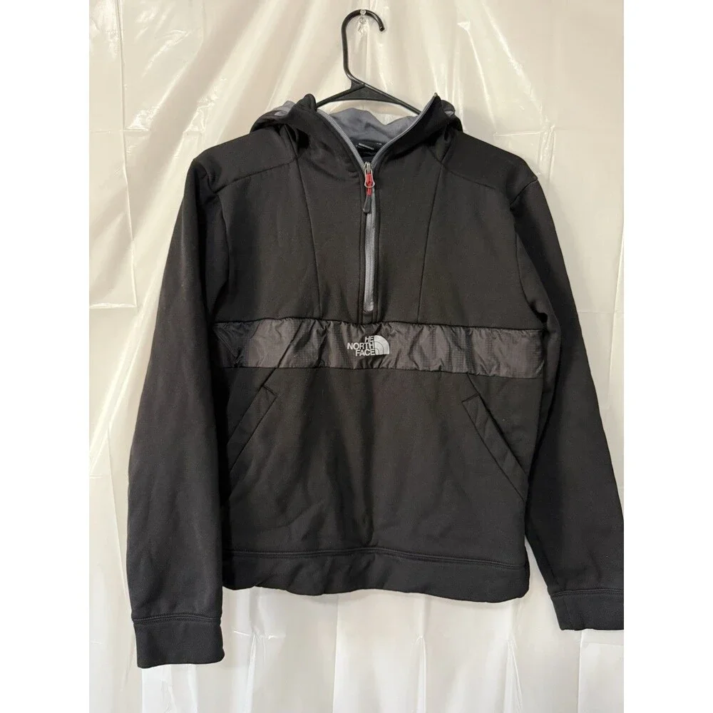 The North Face Men’s Medium Black Half Zip Hooded Softshell Fleece Hoodie Jacket